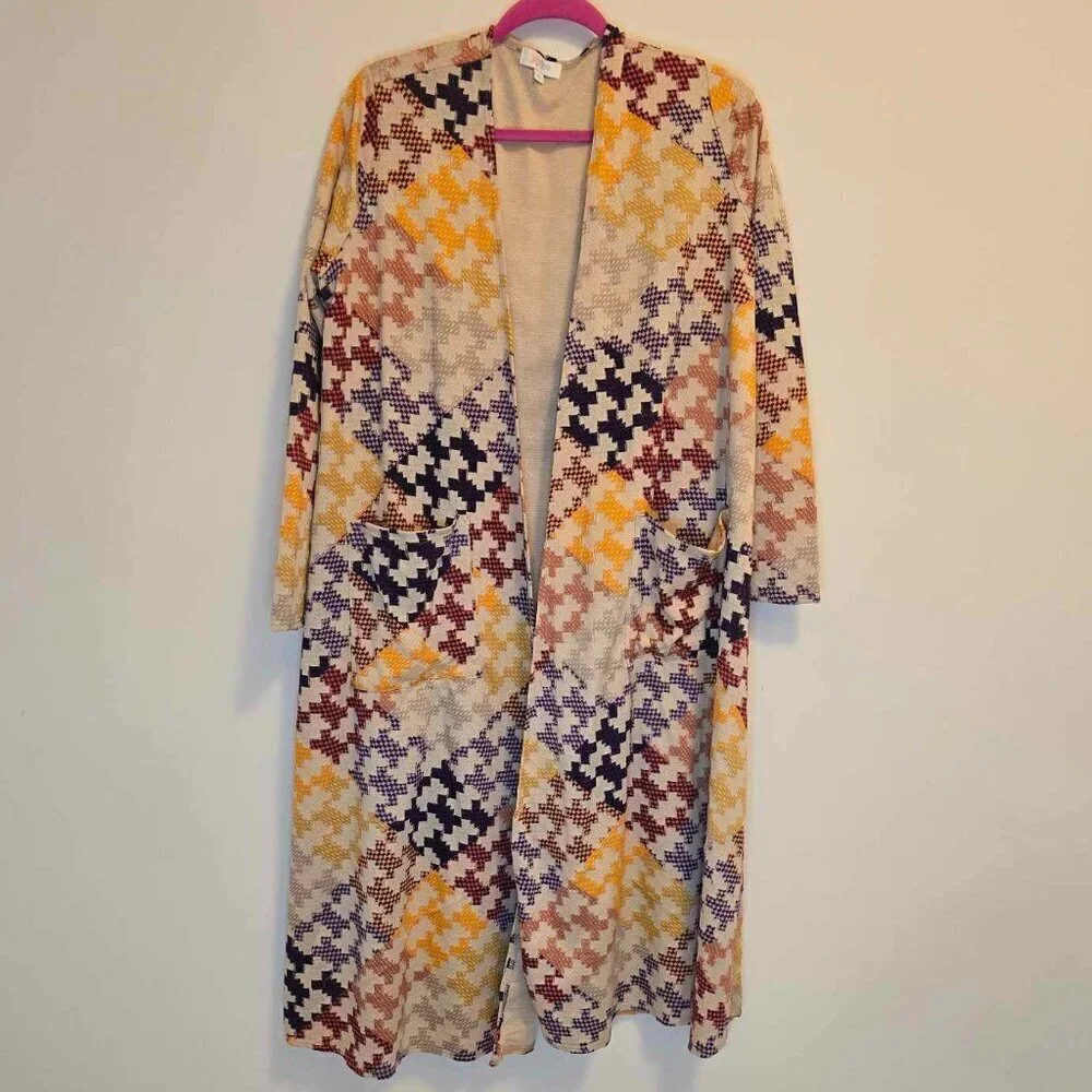 LuLaRoe Sarah Cardigan - Patchwork Unicorn
